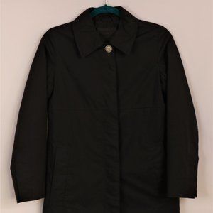 COACH Black Raincoat Size XS Hidden Buttons